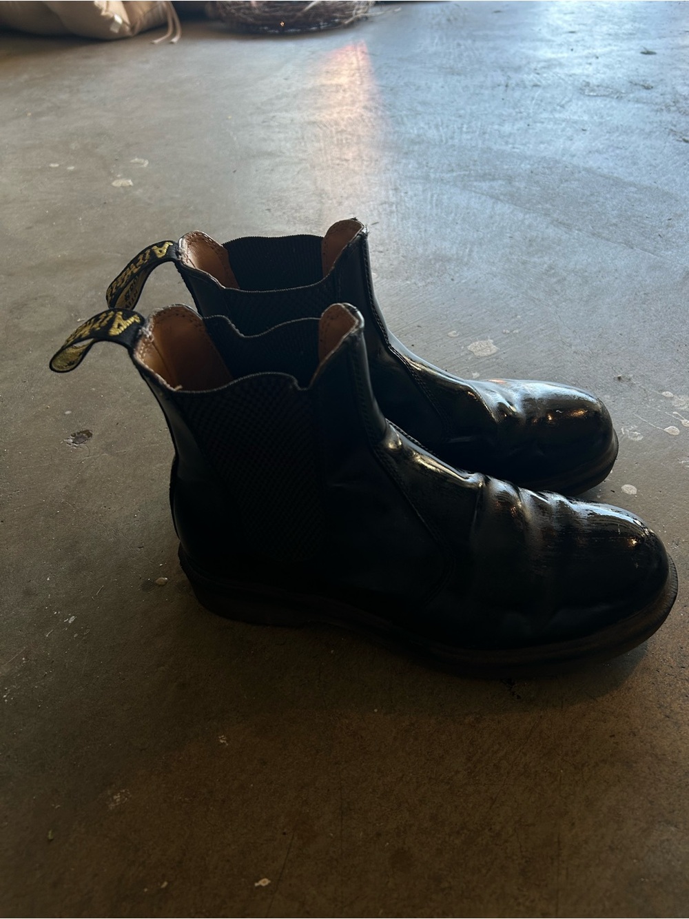 Dr. Martens Women's Black Patent Chelsea Ankle Boots
